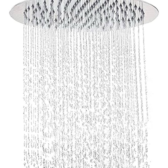 Round Silver Rain Fall Shower Head 12” - Picture 1 of 3